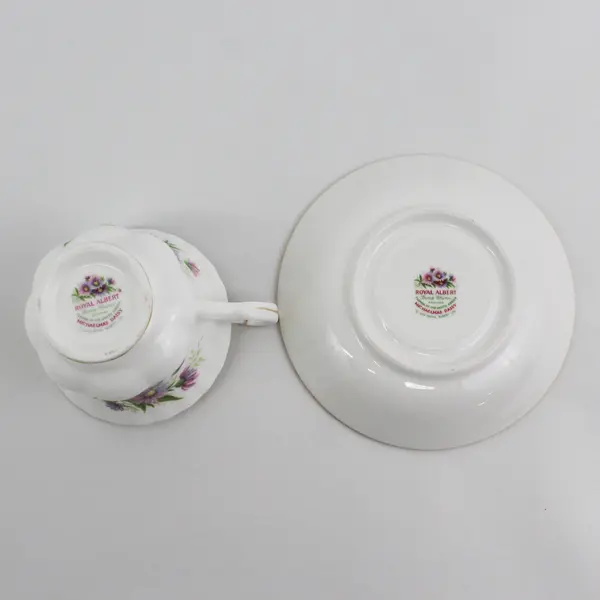 Vintage Royal Albert September Michaelmas Daisy Bone China Cup & Saucer Set