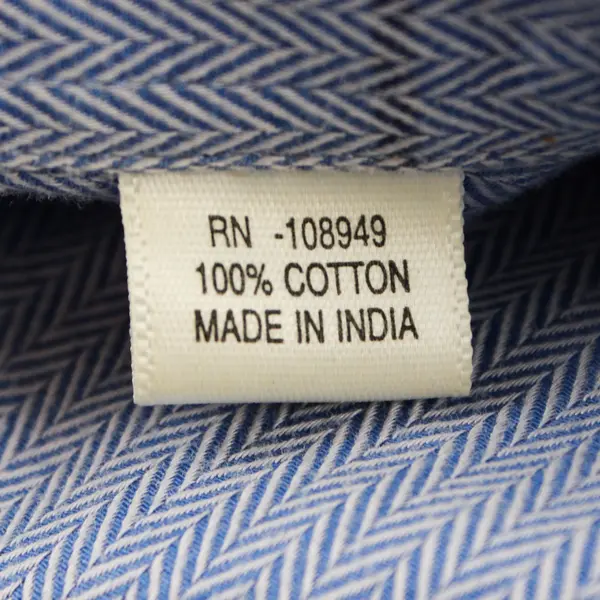 Alex Cannon Men's Long Sleeve Button-Up Shirt Blue Pinstripe L