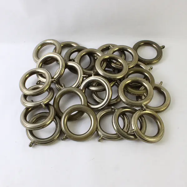 Lot of 26 Brass Color Plastic Curtain Rings with Eyelets
