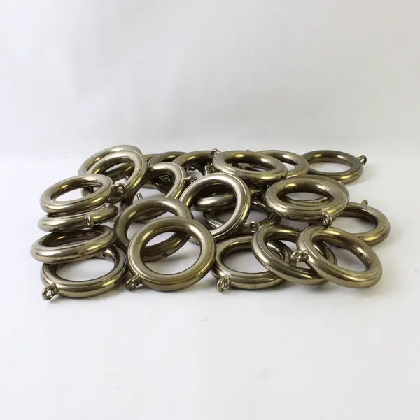 Lot of 26 Brass Color Plastic Curtain Rings with Eyelets