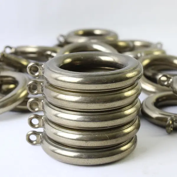 Lot of 26 Brass Color Plastic Curtain Rings with Eyelets