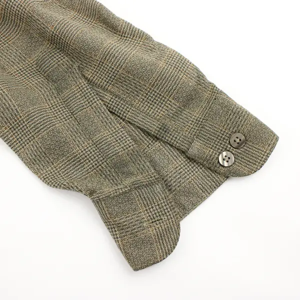 Claiborne Men's Sage Green Plaid Long Sleeve Button-Up Shirt L