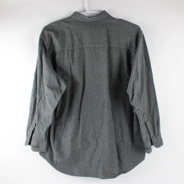 Izod Men's Dark Grey Long Sleeve Button-Down Shirt L Casual