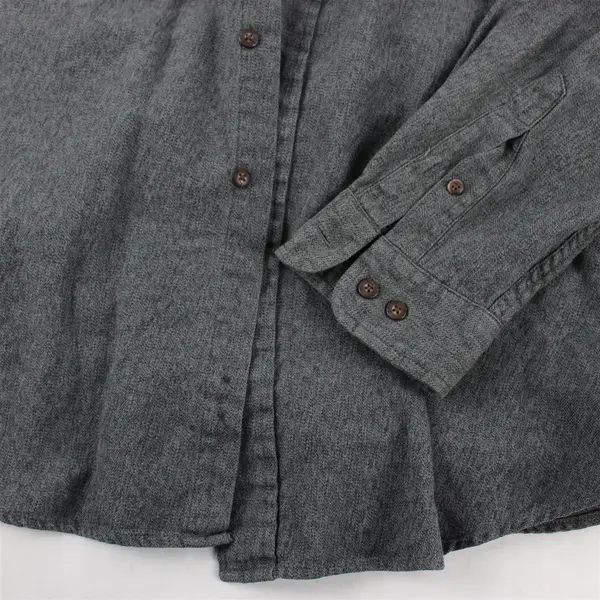 Izod Men's Dark Grey Long Sleeve Button-Down Shirt L Casual