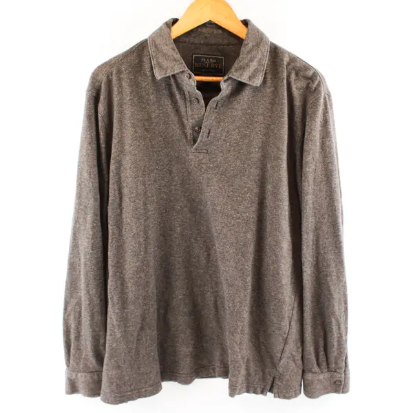 J.S. A. Bank Reserve Men's Cotton Collared Sweater Black/Brown L