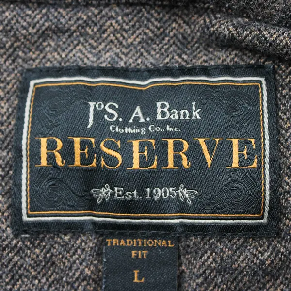 J.S. A. Bank Reserve Men's Cotton Collared Sweater Black/Brown L