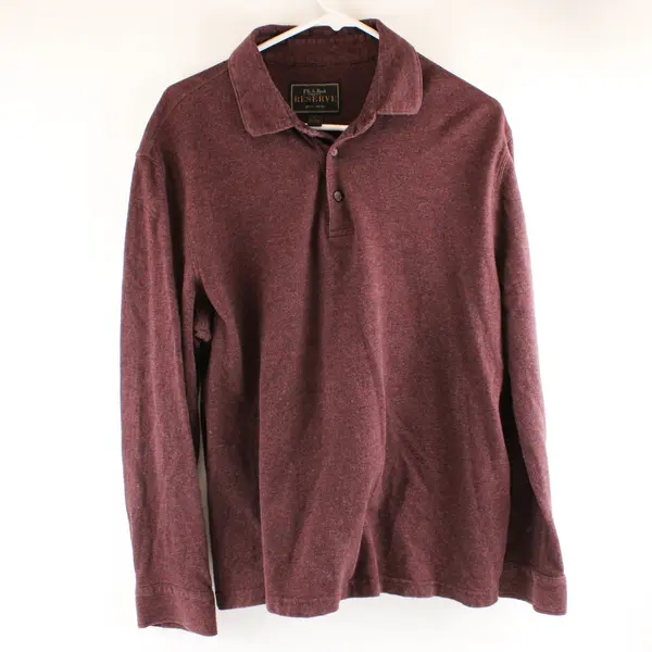 J.S. A. Bank Reserve Men's Cotton Crewneck Sweater Burgundy L