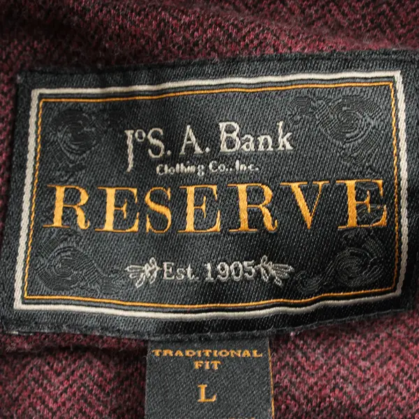 J.S. A. Bank Reserve Men's Cotton Crewneck Sweater Burgundy L