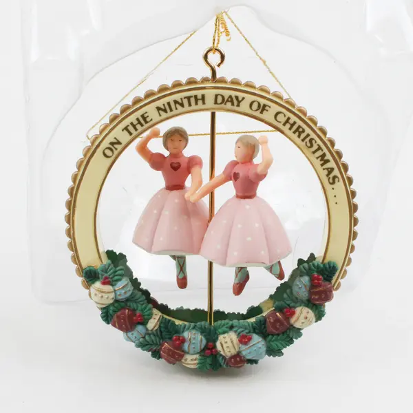VTG 1991 Enesco Nine Dancers Dancing Christmas Ornament