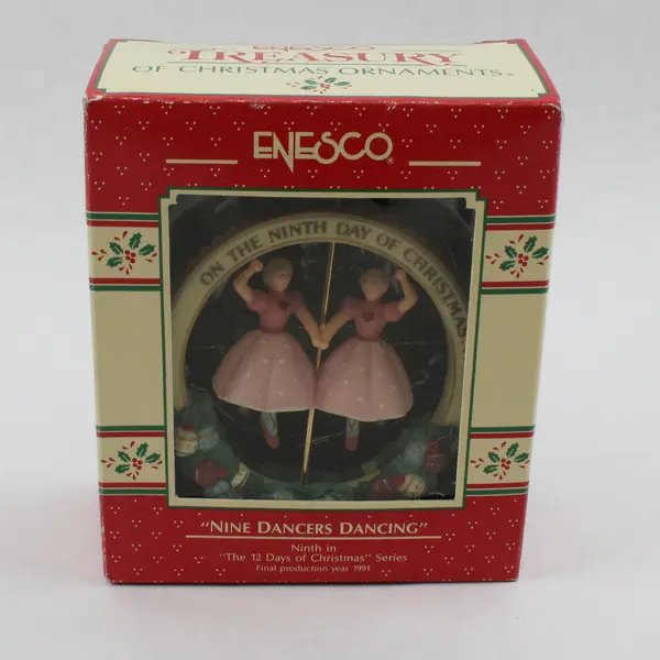 VTG 1991 Enesco Nine Dancers Dancing Christmas Ornament