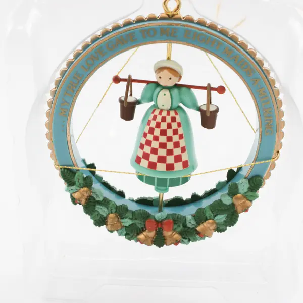 VTG 1991 Enesco Eight Maids A Milking Christmas Ornament