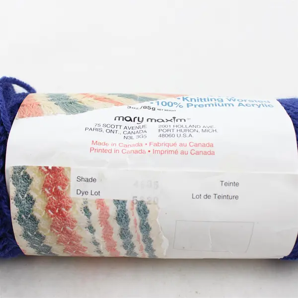 Lot 2 Skeins 4 Ply Vintage Skeins Yarn, Navy Blue & Pale Blue