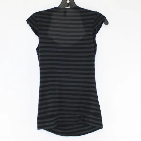 Kirra Black Horizontal Striped Sleeveless Shirt Top Rayon/Polyester Women's Sz S