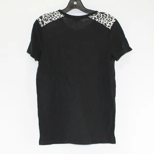 Pink Victoria's Secret Black Bedazzled Short Sleeve Shirt Top Women's Size XS