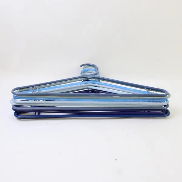 Mixed Lot of 10 Varied Blue Plastic Clothes Hangers