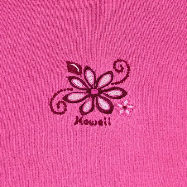Crazy Shirts Solid Pink Color Hawaii Embroidered Long Sleeve Shirt Top Women's L