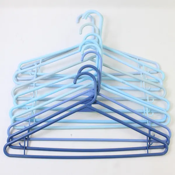Mixed Lot of 10 Varied Blue Plastic Clothes Hangers Closet Storage