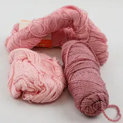 Lot of 4 Skeins of Pale Pink Yarn, 2 are Unger's Cotton Crepe