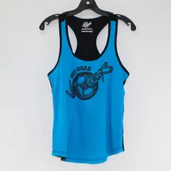 Off Road Vixens Clothing Co Blue/Black Sleeveless Shirt Top Women's Size L