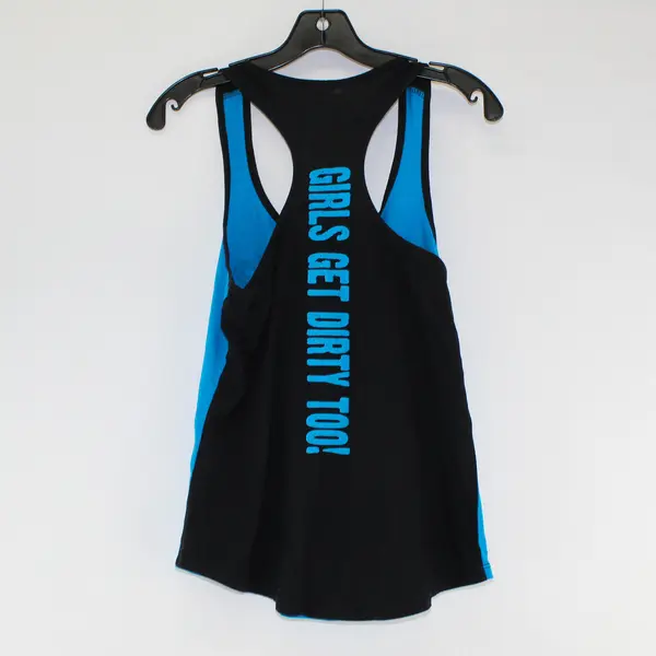Off Road Vixens Clothing Co Blue/Black Sleeveless Shirt Top Women's Size L
