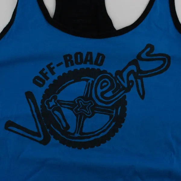 Off Road Vixens Clothing Co Blue/Black Sleeveless Shirt Top Women's Size L