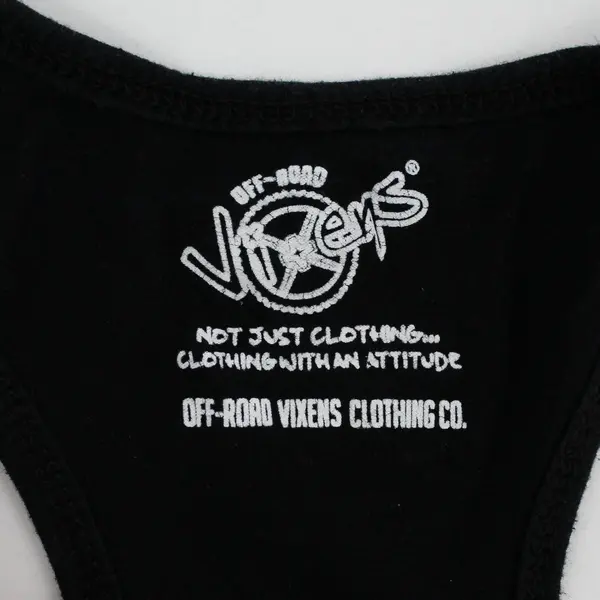 Off Road Vixens Clothing Co Blue/Black Sleeveless Shirt Top Women's Size L