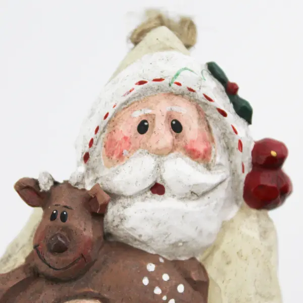 1997 Midwest Cannon Falls Eddie Walker Santa W/ Reindeer Fawn Ornament