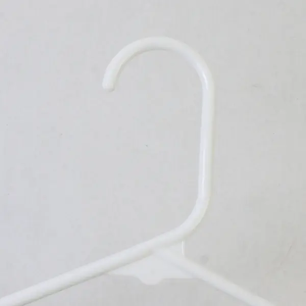 Lot of 10 Opaque White Plastic Clothes Hangers with Pant Bar Closet Storage