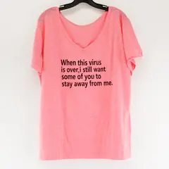 Unbranded Neon Pink "...Stay Away From Me" Short Sleeve Shirt Top Women's L/XL