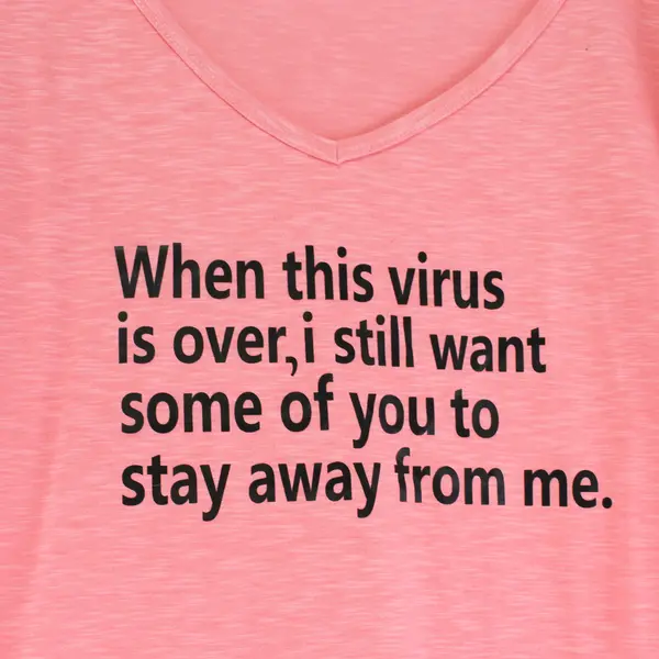 Unbranded Neon Pink "...Stay Away From Me" Short Sleeve Shirt Top Women's L/XL