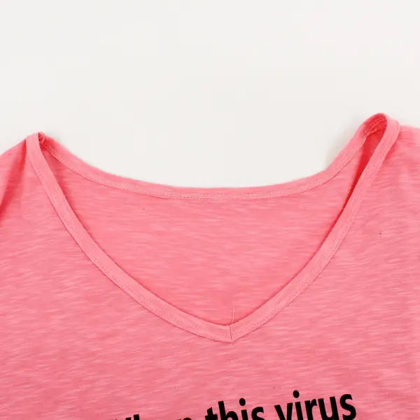 Unbranded Neon Pink "...Stay Away From Me" Short Sleeve Shirt Top Women's L/XL