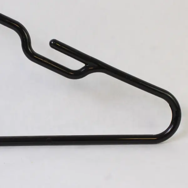 Lot of 10 Opaque Black Plastic Clothes Hangers with Pant Bar Closet Storage