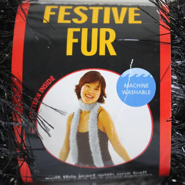 Lot of 2 Skeins of Black Yarn & 1 of Black Festive Fur, New 