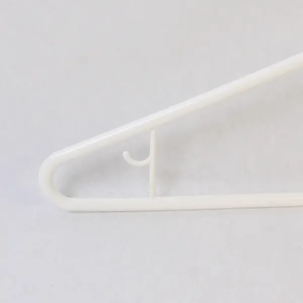 Lot of 10 White Plastic Clothes Hangers with Strap Hooks Closet Storage