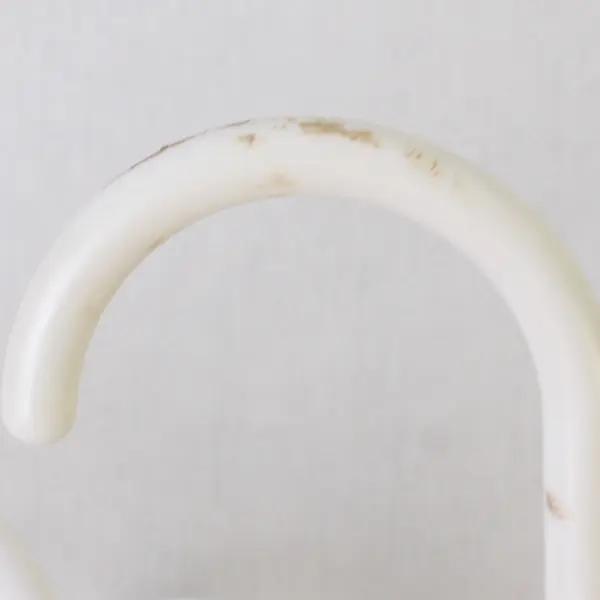 Lot of 10 White Plastic Clothes Hangers with Strap Hooks Closet Storage