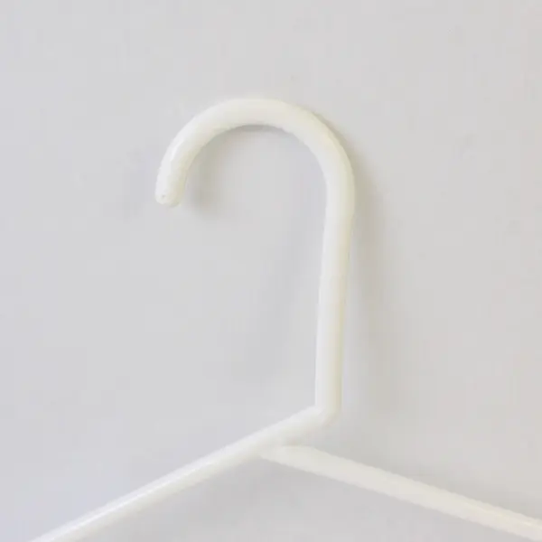 Lot of 10 White Plastic Clothes Hangers with Strap Hooks Closet Storage