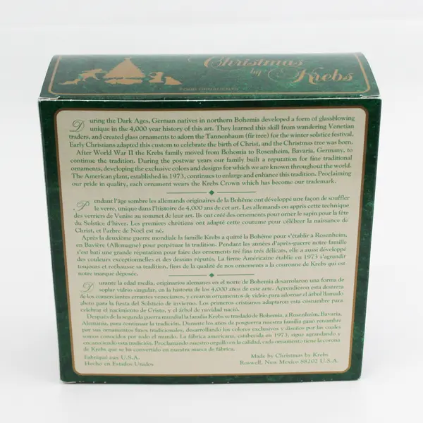 Set of 4 Dove Blown Glass Ball Ornaments Christmas by Krebs