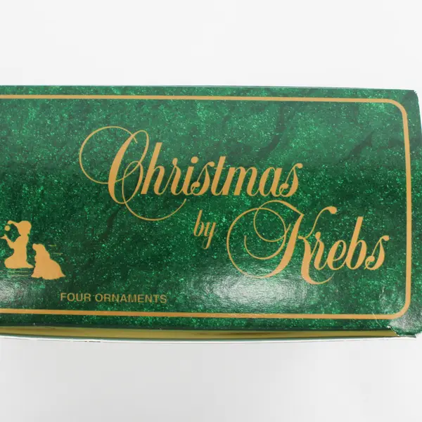 Set of 4 Dove Blown Glass Ball Ornaments Christmas by Krebs