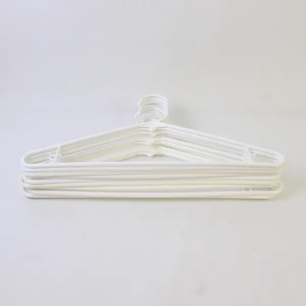 Lot of 10 White Clothes Hangers with Strap Hooks Closet Organization