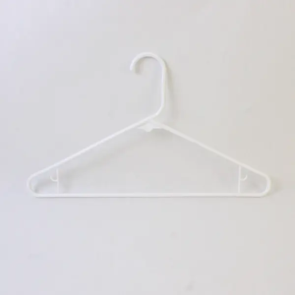 Lot of 10 White Clothes Hangers with Strap Hooks Closet Organization