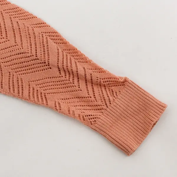 Loft Ann Taylor Pink Sheer Chevron Long Sleeve Sweater Top Women's Size XS