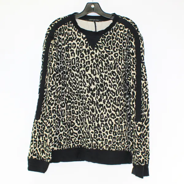 Timo Weiland Brown/Black Leopard Long Sleeve Sweater Top Women's Size 6