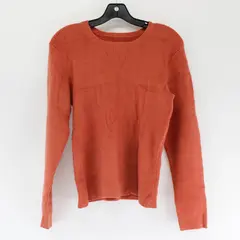 Unbranded Solid Salmon Pink Color Long Sleeve Sweater Top Women's Size S/M