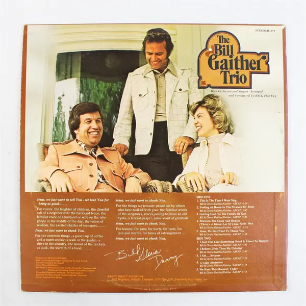 The Bill Gaither Trio Jesus We Just Want to Thank You  12" Vinyl Record