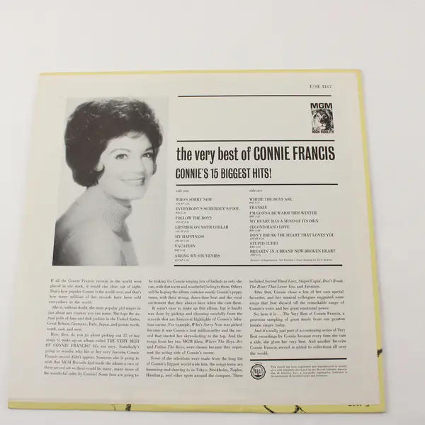 Connie Francis - "The Very Best of Connie Francis" - 12" Vinyl Record