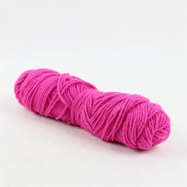 Lot of 3 Long Skeins of Cerise Pink  Acrylic Yarn