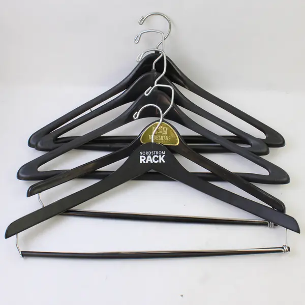 Mixed Lot of 5 Black Suit Hangers Closet Storage
