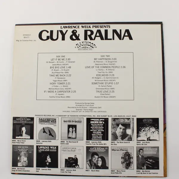 Lawrence Welk Presents Guy & Ralna 12" Vinyl Record