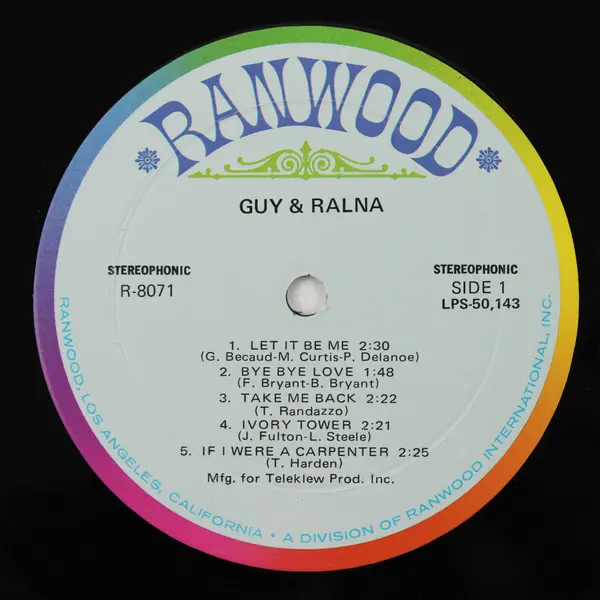 Lawrence Welk Presents Guy & Ralna 12" Vinyl Record