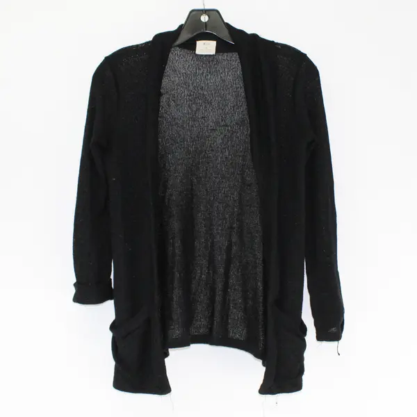 Pins And Needles Solid Black Knit Long Sleeve Cardigan Top Women's Size S